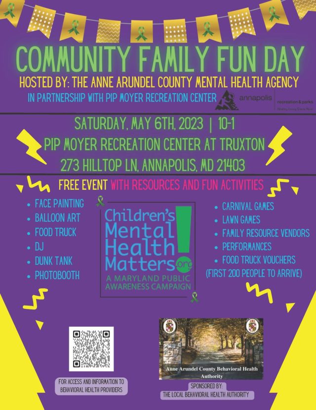 Anne Arundel County Family Fun Day Children's Mental Health Matters